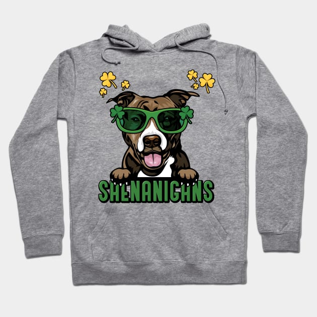 Shenanigans Cute Pitbull Dog Owner St Patricks Day Hoodie by Way Down South